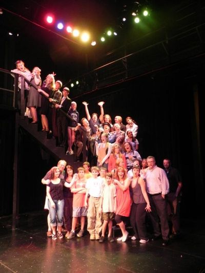 Hunter Foster with the URINETOWN Cast and Creative Team Photo