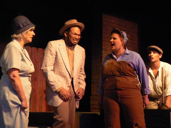 (L to R): Patti Meiners as Josephine Strong, Travers LaVille as Old Man Strong, Court Photo