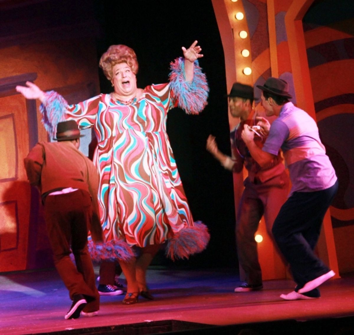 Ivore Rousell, ActorsÃ¢â‚¬â„¢ Playhouse Artistic Director David Arisco as Edna Turnblad, Walter Kemp, II, and Michael Joseph in Hairspray. Photo: Alberto Romeu. at 