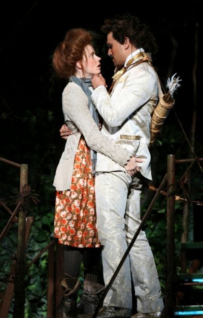 Amy Adams and Ivan Hernandez in the Shakespeare in the Park production of Into the Wo Photo