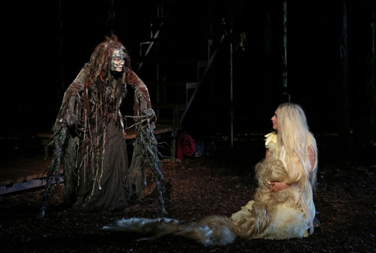 Donna Murphy and Tess Soltau in the Shakespeare in the Park production of Into the Woods, directed by Timothy Sheader with co-direction by Liam Steel, running as part of The Public Theater's 50th Anniversary season at The Delacorte, July 24 - September 1. at 