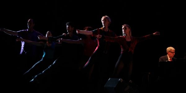 Marvin Hamlisch with the ensemble from A CHORUS LINEperforming in the All Star Benefi Photo