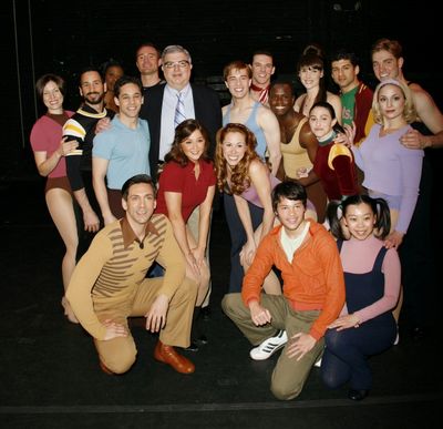 Marvin Hamlisch and Bob Avian with cast members: Michael Berresse, Brad Anderson, Mar Photo