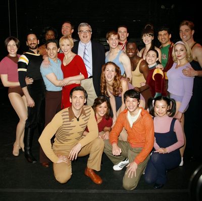 Marvin Hamlisch and Bob Avian with cast members: Michael Berresse, Brad Anderson, Mar Photo