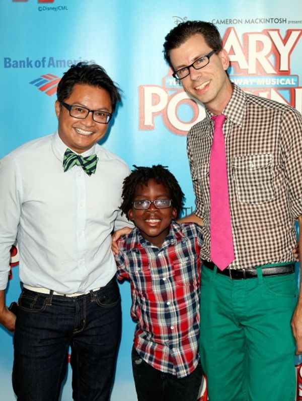 Alec Mapa poses with son Zion Hebert-Mapa and Jamison Hebert Photo