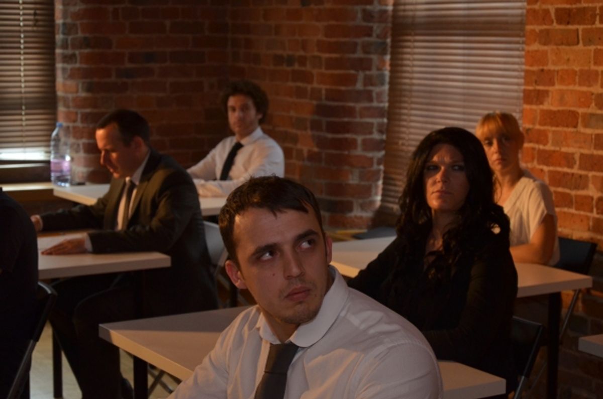 Ben Rigby, Haydn Holden, Emma Wilkinson, Natalie Perry, David Degiorgio in Exam at 