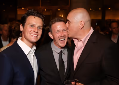 Jonathan Groff, John Logan and Alfred Molina Photo
