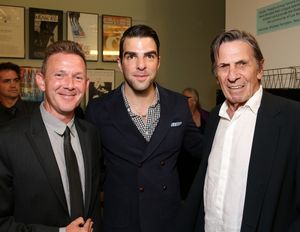 John Logan, Zachary Quinto and Leonard Nimoy Photo