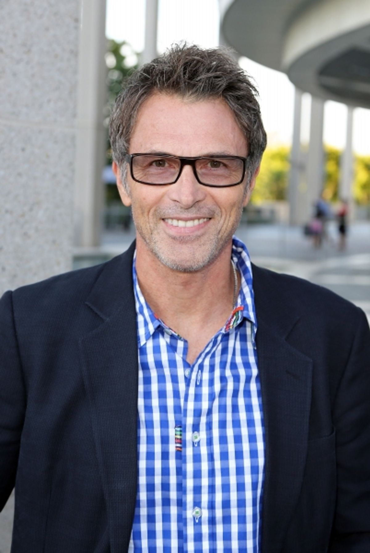 Tim Daly poses during the arrivals for the opening night performance of 'Red' at the Center Theatre Group/Mark Taper Forum on Sunday,  Aug. 12, 2012, in Los Angeles, Calif. (Photo by Ryan Miller/Capture Imaging) at 