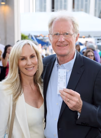 Rachelle Carson, left, and actor Ed Begley, Jr., right, pose during the arrivals for  Photo