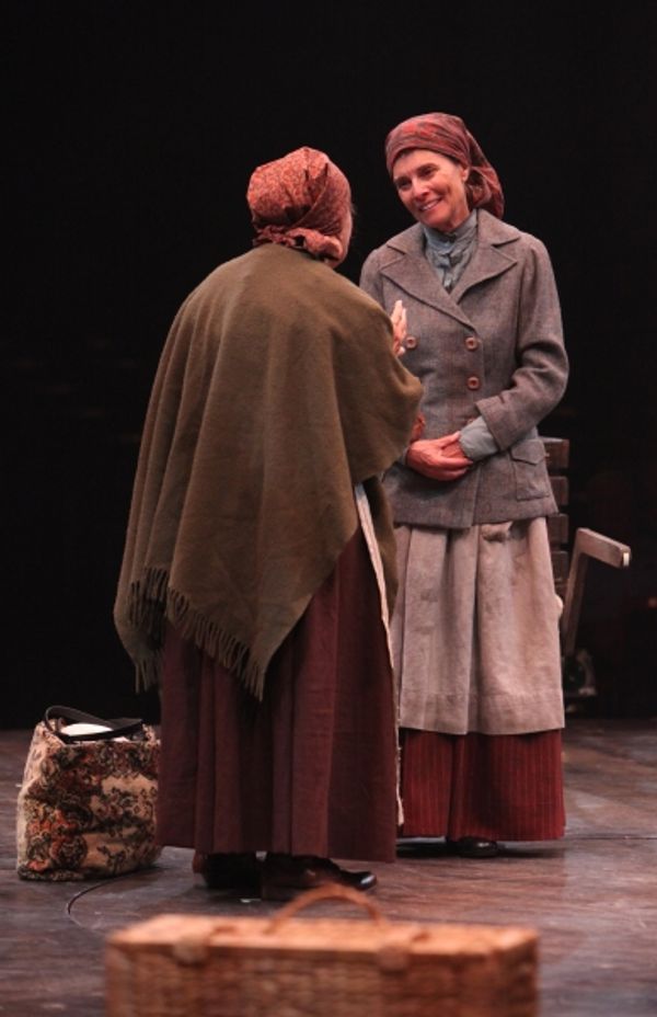 Adrienne Barbeau as Golde with Yente the Matchmaker, played by Helen Geller Photo