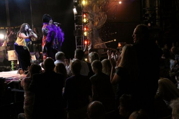 (L to R) Mary Bridget Davies as Janis Joplin and Sabrina Elayne Carter as Blues Singe Photo