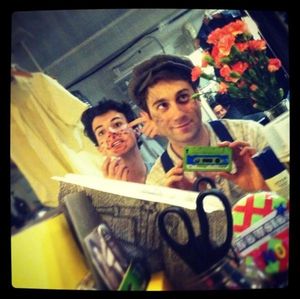 NEWSIES' Michael Fatica â€Âand Company @michaelfatica Delancey #SIP ...me looking lovingly at flower from Catie Boland, and @JackJackScott doing...cat makeup? #swinglove http://pic.twitter.com/caHxszWa @ BroadwayWorld NEWSIES' Michael Fatica â€Âand Company @michaelfatica Delancey #SIP ...me Photo