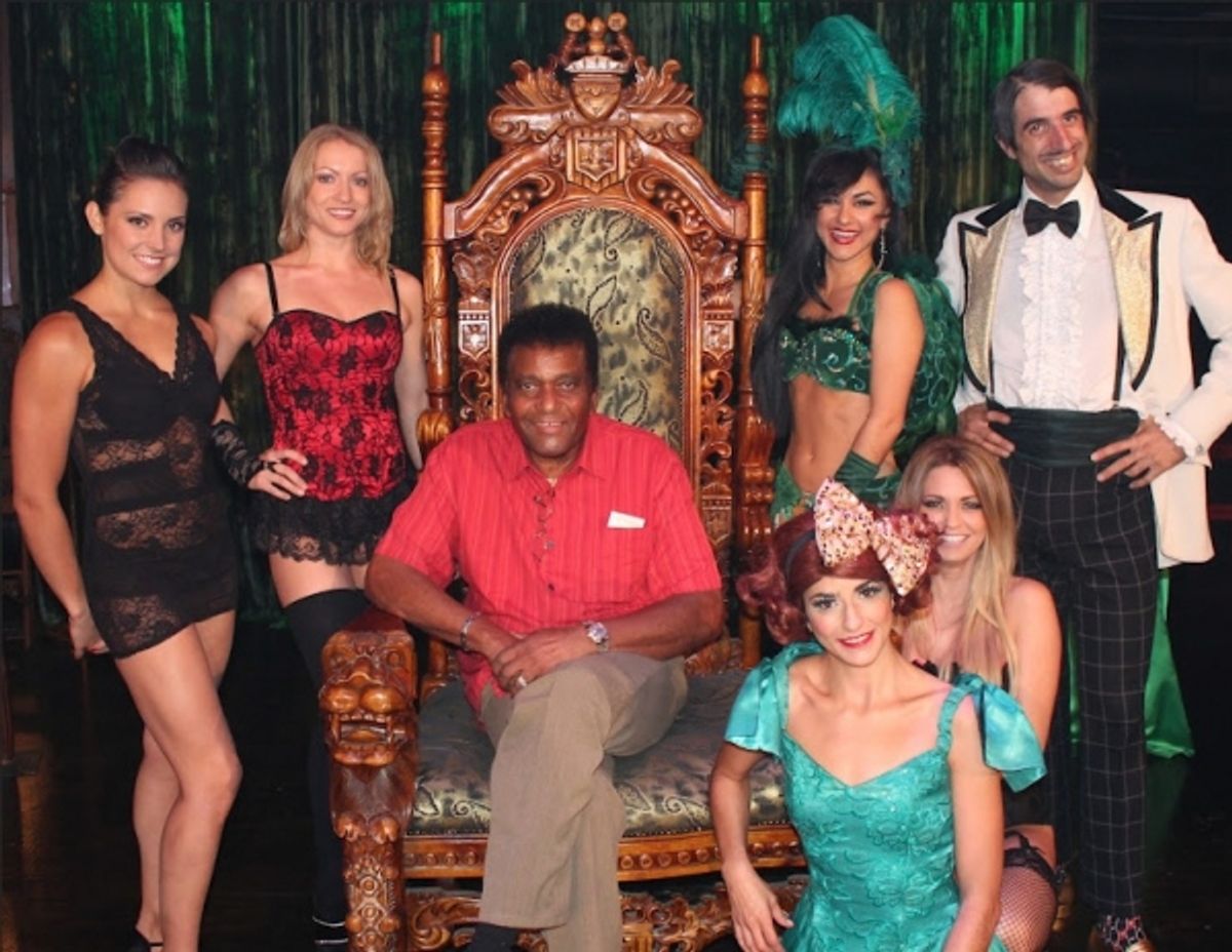 American country music singer Charley Pride with the ABSINTHE Cast at 