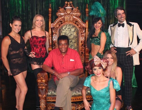 American country music singer Charley Pride with the ABSINTHE Cast Photo