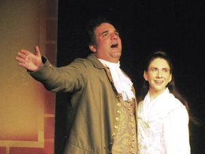 Steve Lobis of Morrisville (left) and Allison Deratzian of New Wales costar as Foundi Photo