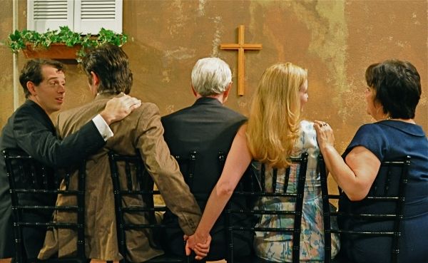 L-R:  Ligurio (Broderick Ballantyne), Callimaco (Chris Medina), Messer Nicia (Carmine Photo