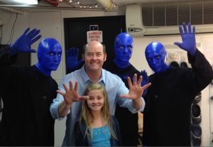 David Koechner and his daughter with Blue Man Group Photo