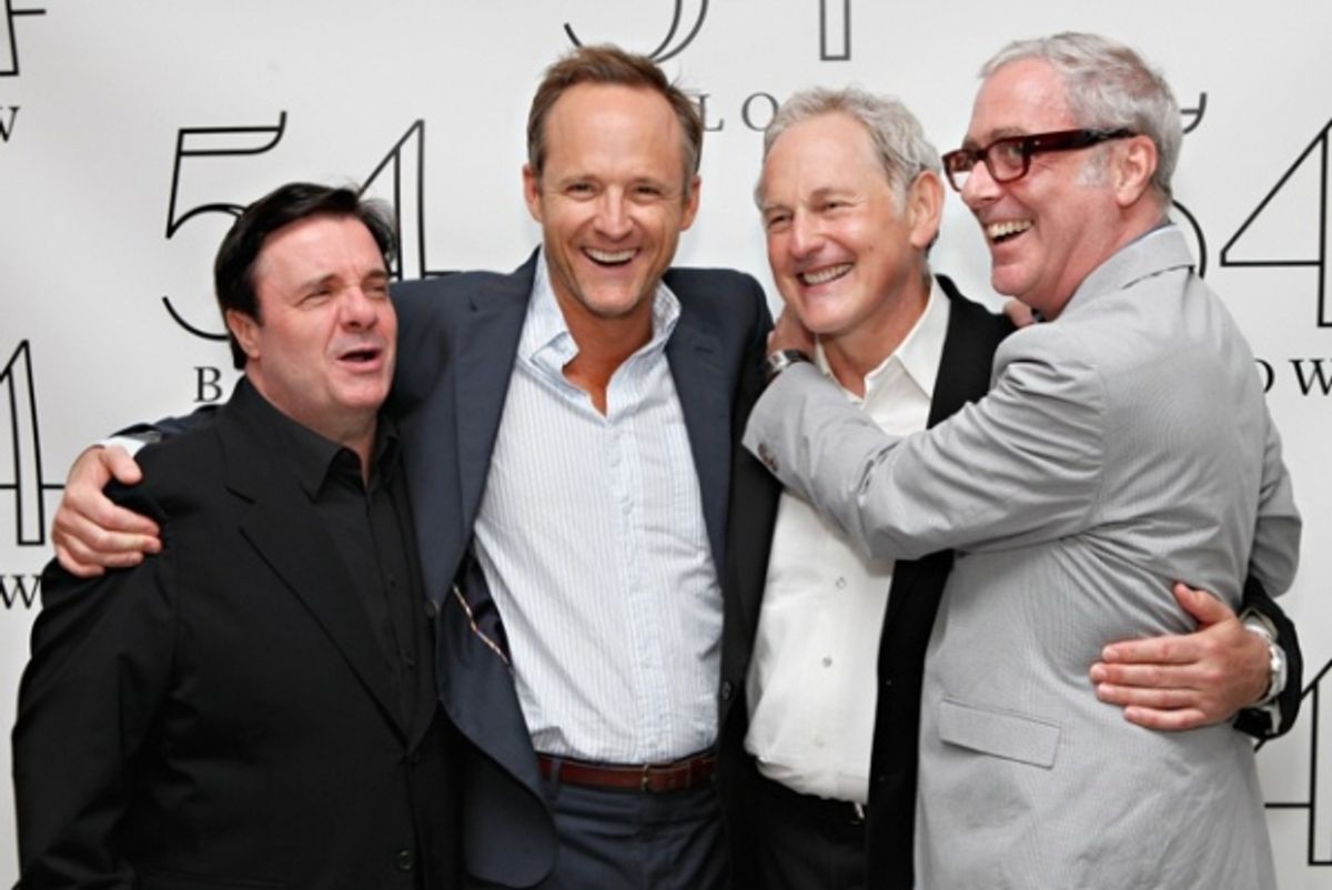 Nathan Lane, John Benjamin Hickey, Victor Garber, Scott Wittman at 