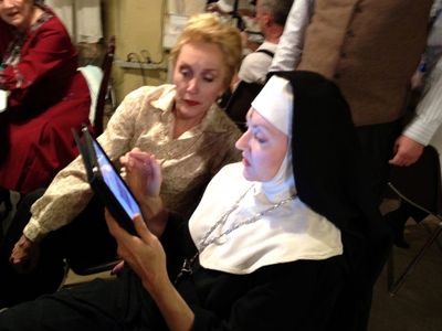 The iPad looks a LITTLE out of place in the hands of Mother Abbess (the GLORIOUS Suza Photo