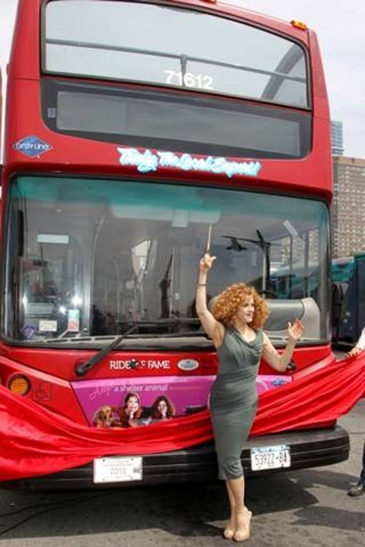 Bernadette Peters at the official ribbon-cutting ceremony for her  Gray Line New York Ride of Fame induction at 