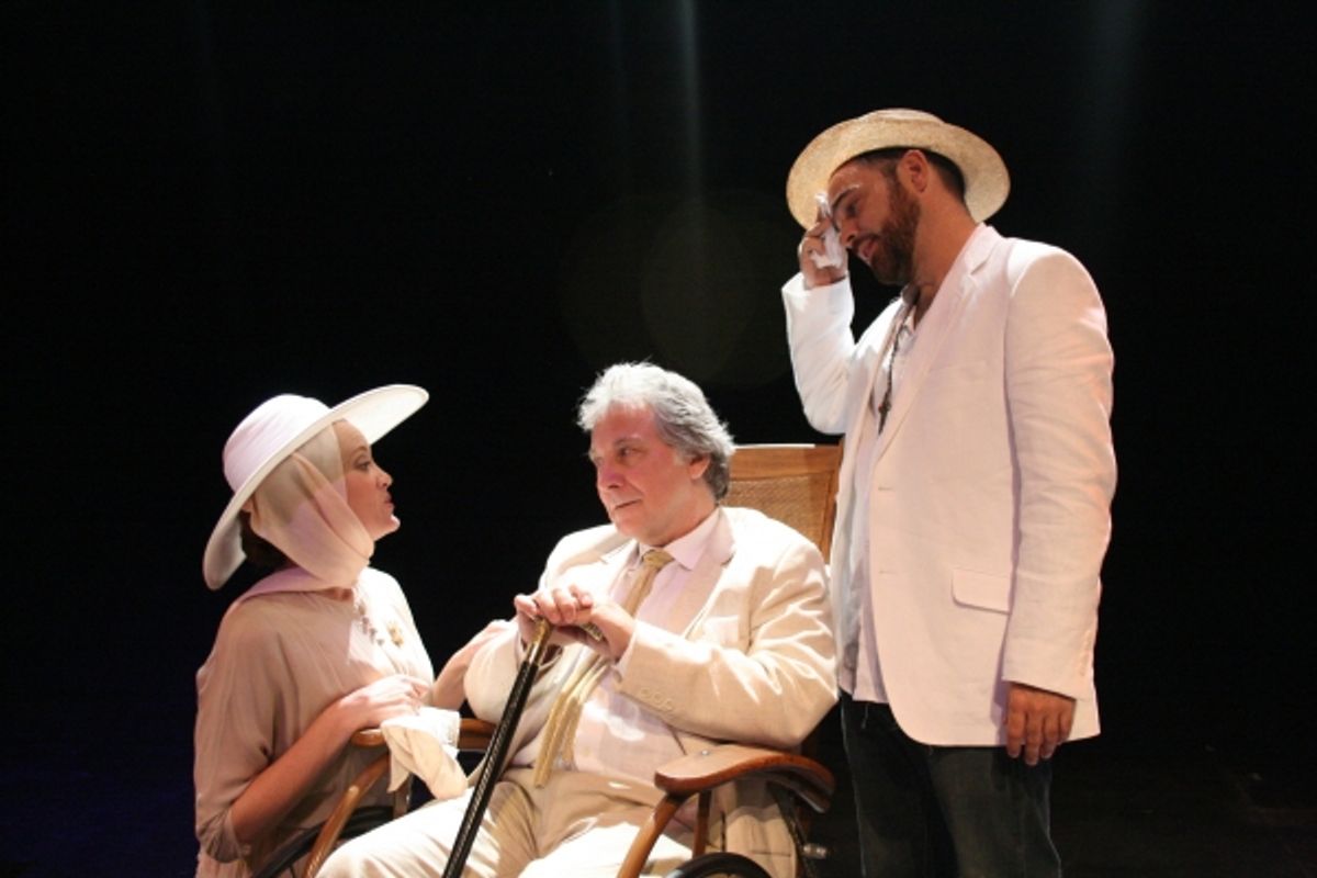 Kristie Ohlinger as Hannah Jelkes, John Kleimo as Jonathan Coffin and Timothy Riggs as The Reverend Lawrence T. Shannon at 