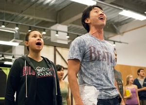 (from left) Lea Salonga and Michael K. Lee in rehearsal for Allegiance - A New American Musical at The Old Globe in San Diego, California. The World Premiere of Allegiance, with music and lyrics by Jay Kuo and book by Marc Acito, Kuo and Lorenzo Thione, d @ BroadwayWorld (from left) Lea Salonga and Michael K. Lee in rehearsal for Allegiance - A New Americ Photo