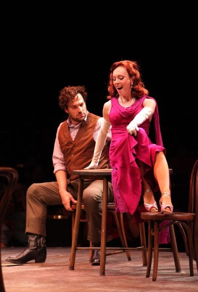  Aaron Serotsky and Elisa Van Duyne as Lank Hawkins and Irene Roth  Photo