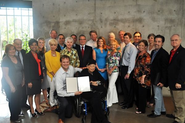  Holly Canterbury with WaterTower Theatre Board of Directors and Town of Addison Coun Photo