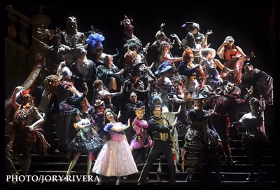 Claire Lyon, Anthony Downing, and the rest of the ensemble Photo