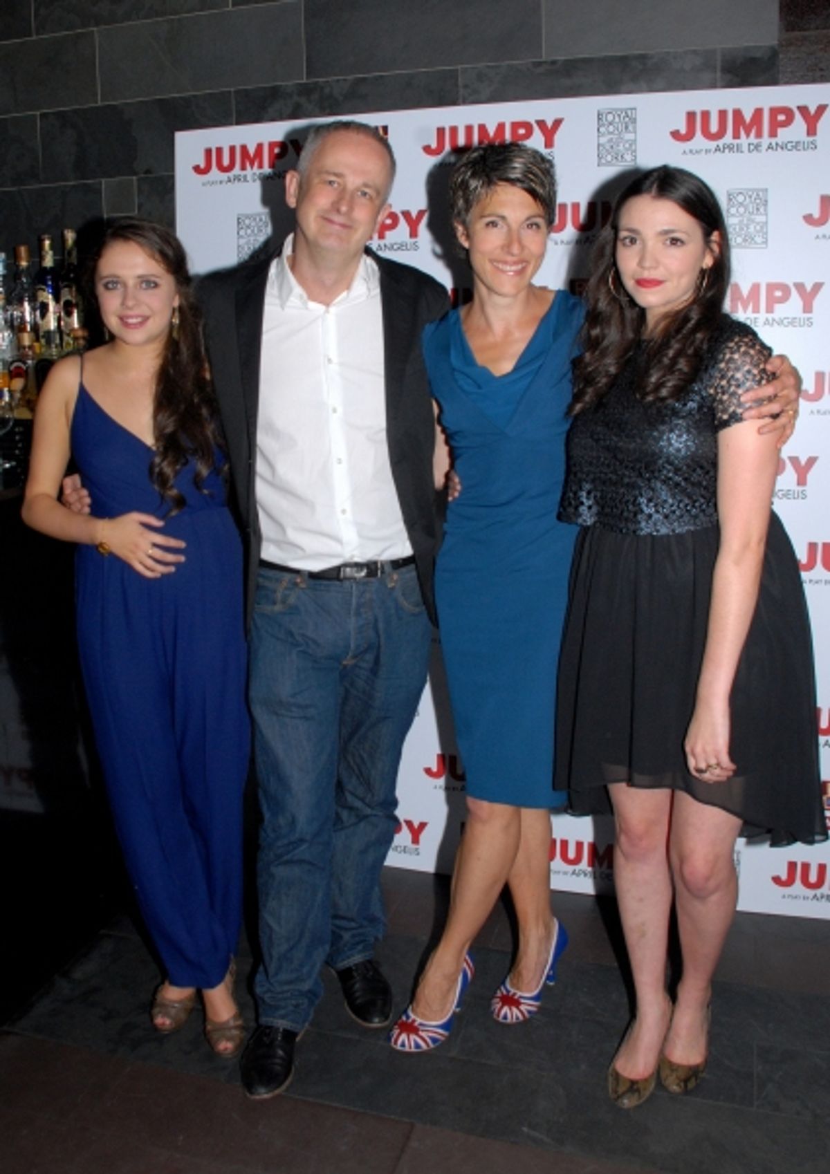 Bel Powley-Tilly,Dominic Cooke-Artistic Director, Tamsin Greig-Hilary and Seline Hizli-Lyndsey at 