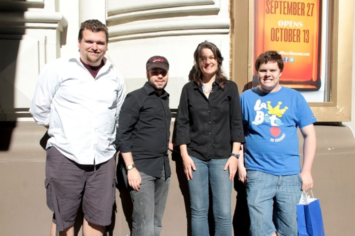 Pam MacKinnon with the first fans in line at 