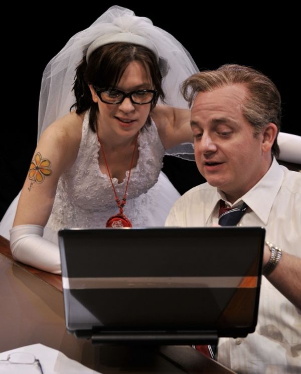 (Left to Right) Elizabeth Bunch as Clarice Bernstein and Jeffrey Bean as Charles Smit Photo