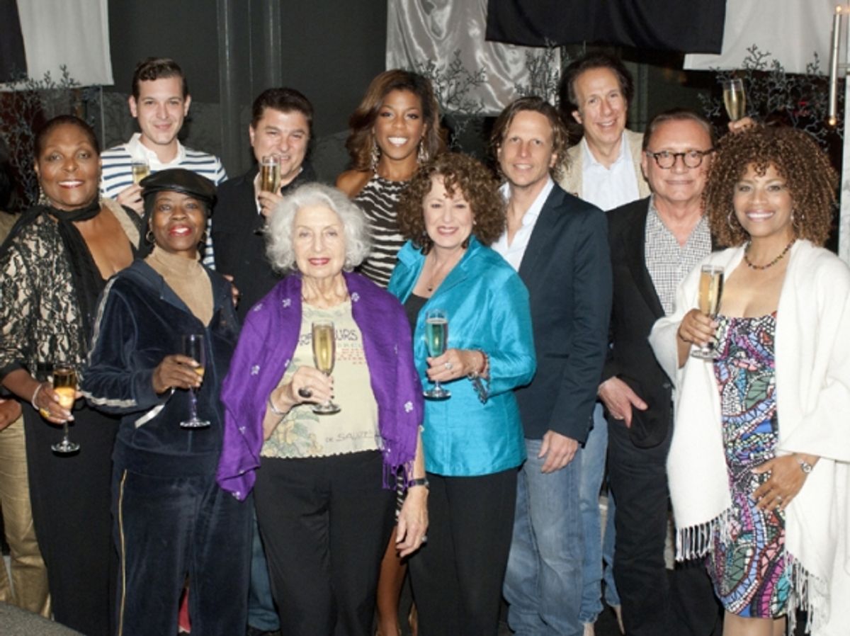 Front row: Denise Perrier, Lady Mem'Fis, Faith Winthrop, Linda Kosut, Robert Kotonly, Bill Lanese, Clairdee. Back row: Conrad Frank (aka Katya Smirnoff Skyy), Jonathan Poretz, Nicole Henry and Robert Vickers (aka Bud E Luv). at 