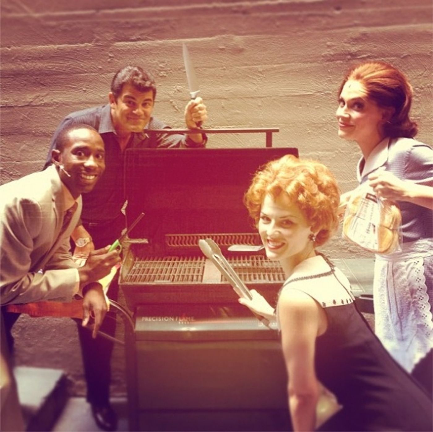 Photo Flash: Saturday Intermission Pics, Sept 1 - 'Barack Obama' Visits EVITA, 600 Shows for MORMON and More!  Image