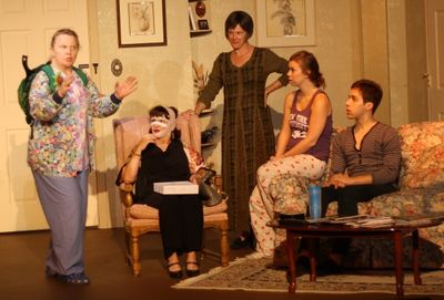  Nurse Barbara Bicknell (LuAnne) describes her own book to famous writer, Nancy Coope Photo