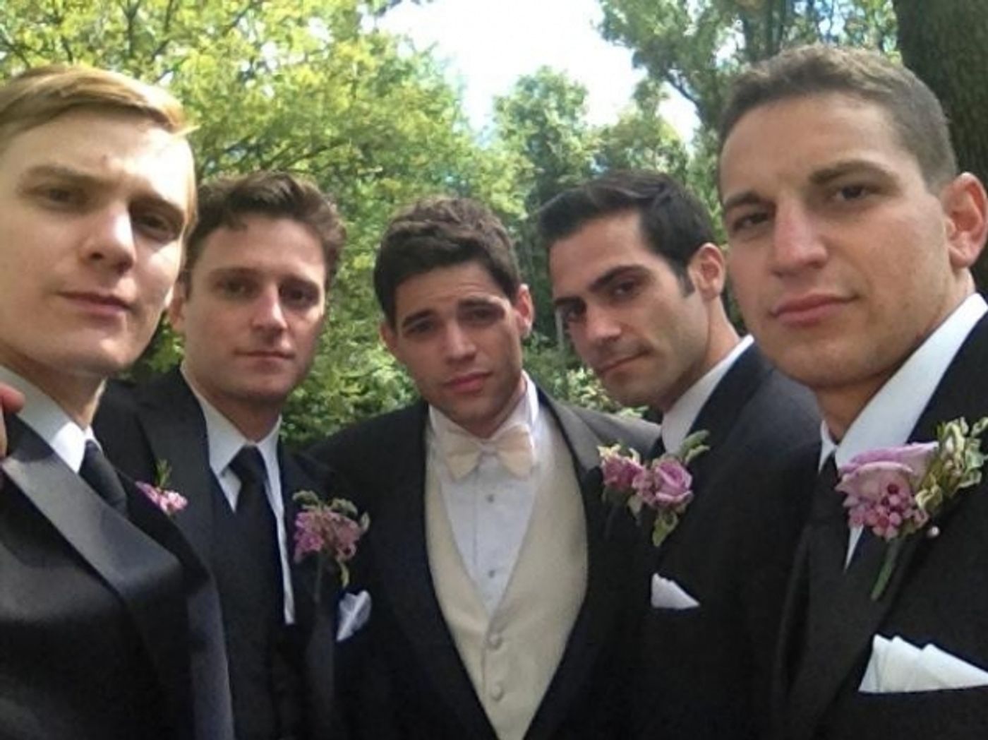 Photo Flash: Saturday Intermission Pics, Sept 8 - NEWSIES' Jeremy Jordan Gets Married, Broadway Supports Obama and More!  Image