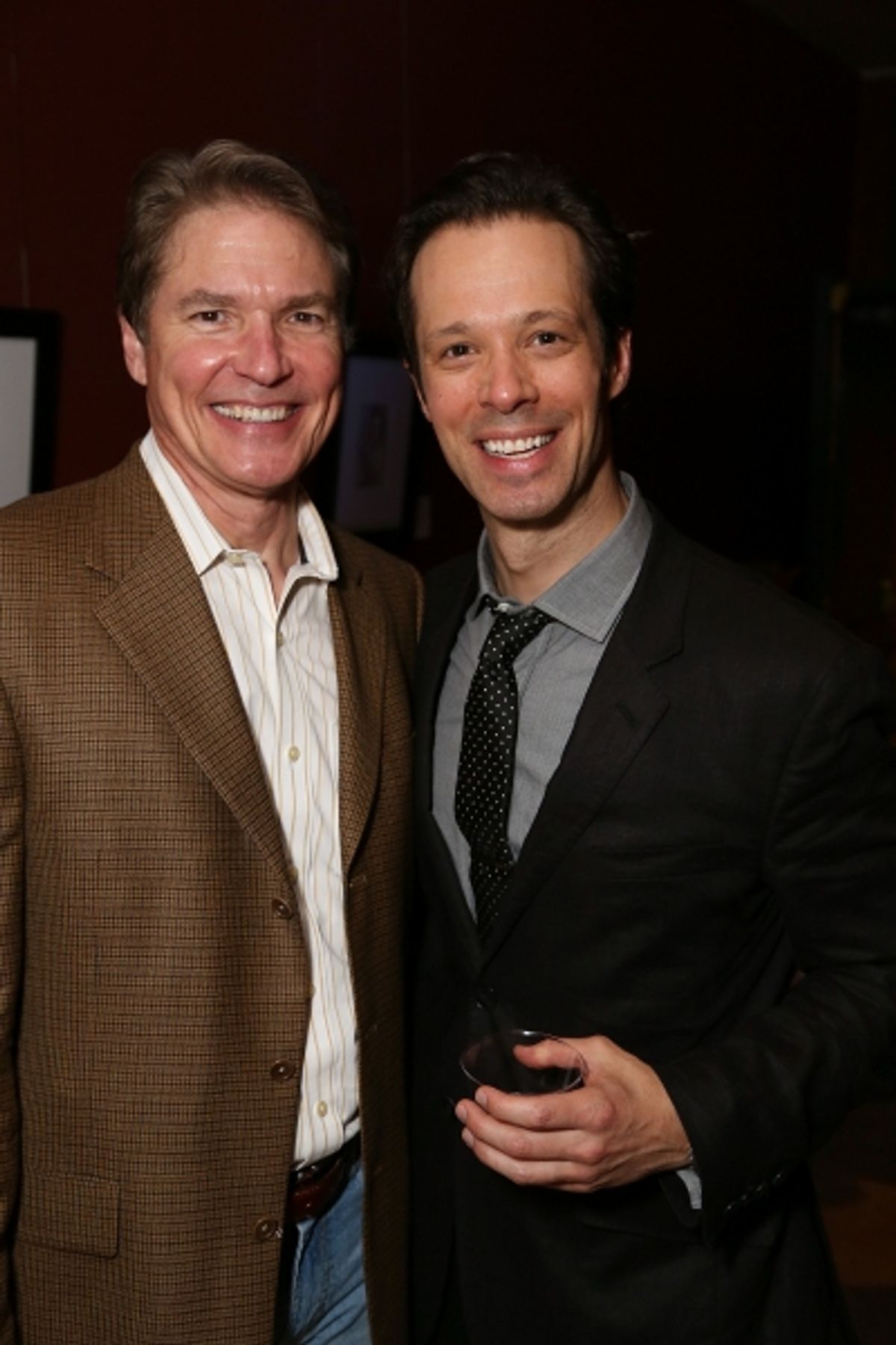  From left, Cast members Richard White and Laird Mackintosh pose during the party for the opening night performance of 'Jekyll & Hyde' The Musical at the La Mirada Theatre for the Performing Arts on Saturday, Aug. 8, 2012, in La Mirada, Calif. (Photo by R at 