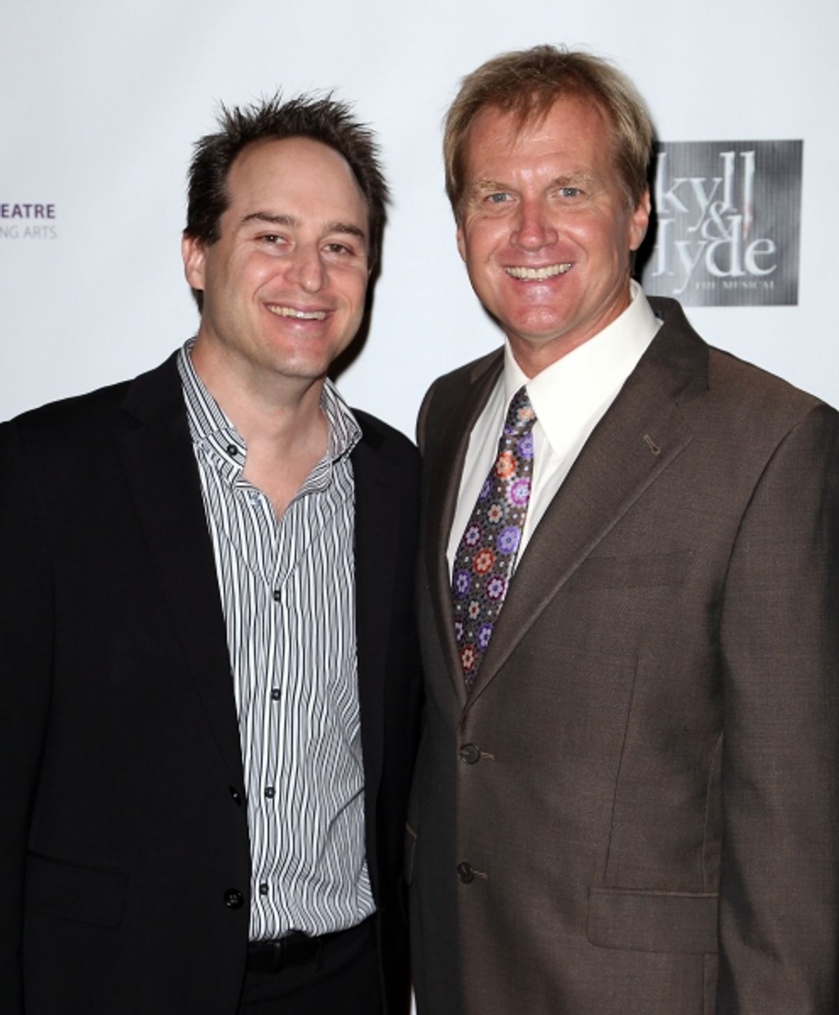  From left, Brian Kite, Producing Artistic Director La Mirada Theatre for the Performing Arts and Tom McCoy, Executive Producer pose during the party for the opening night performance of 'Jekyll & Hyde' The Musical at the La Mirada Theatre for the Perform at 