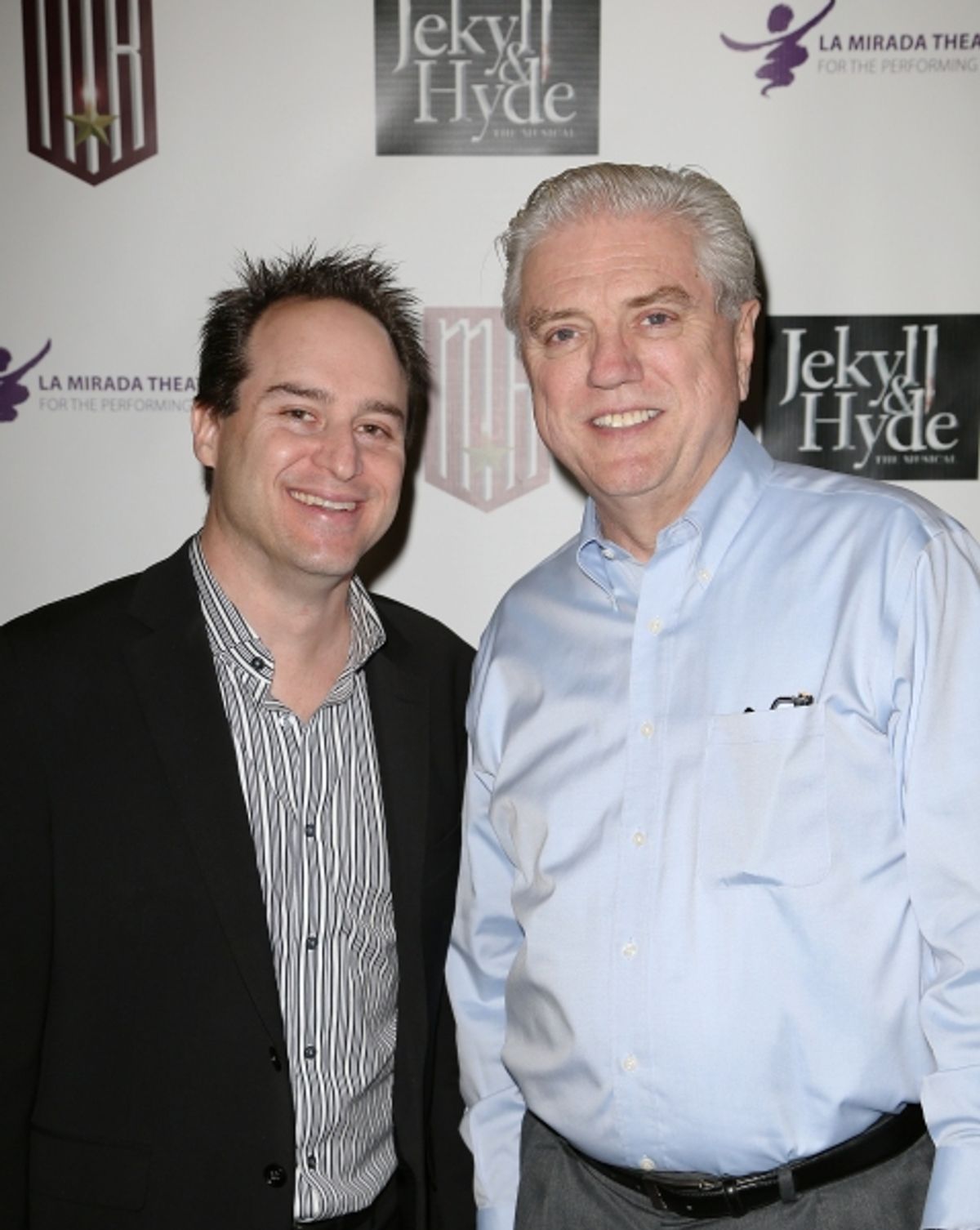 From left, Brian Kite, Producing Artistic Director La Mirada Theatre for the Performing Arts and Larry Mowles, La Mirada Planning Commissioner pose during the party for the opening night performance of 'Jekyll & Hyde' The Musical at the La Mirada Theatre  at 