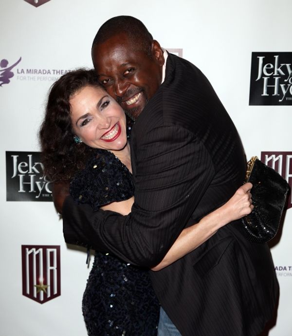  From left, Actors Stasha Surdyke and Michael Shepperd pose during the party for the  Photo