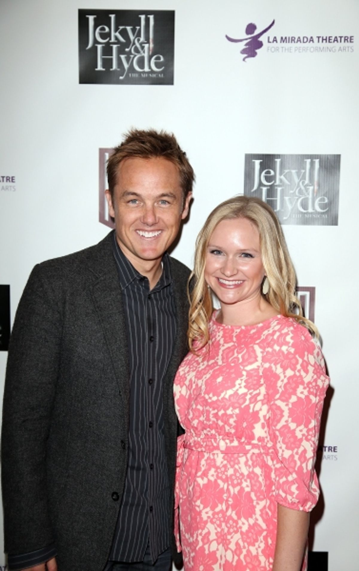  From left, actor Kevin Odekirk and Tiffany Oderkirk pose during the party for the opening night performance of 'Jekyll & Hyde' The Musical at the La Mirada Theatre for the Performing Arts on Saturday, Aug. 8, 2012, in La Mirada, Calif. (Photo by Ryan Mil at 