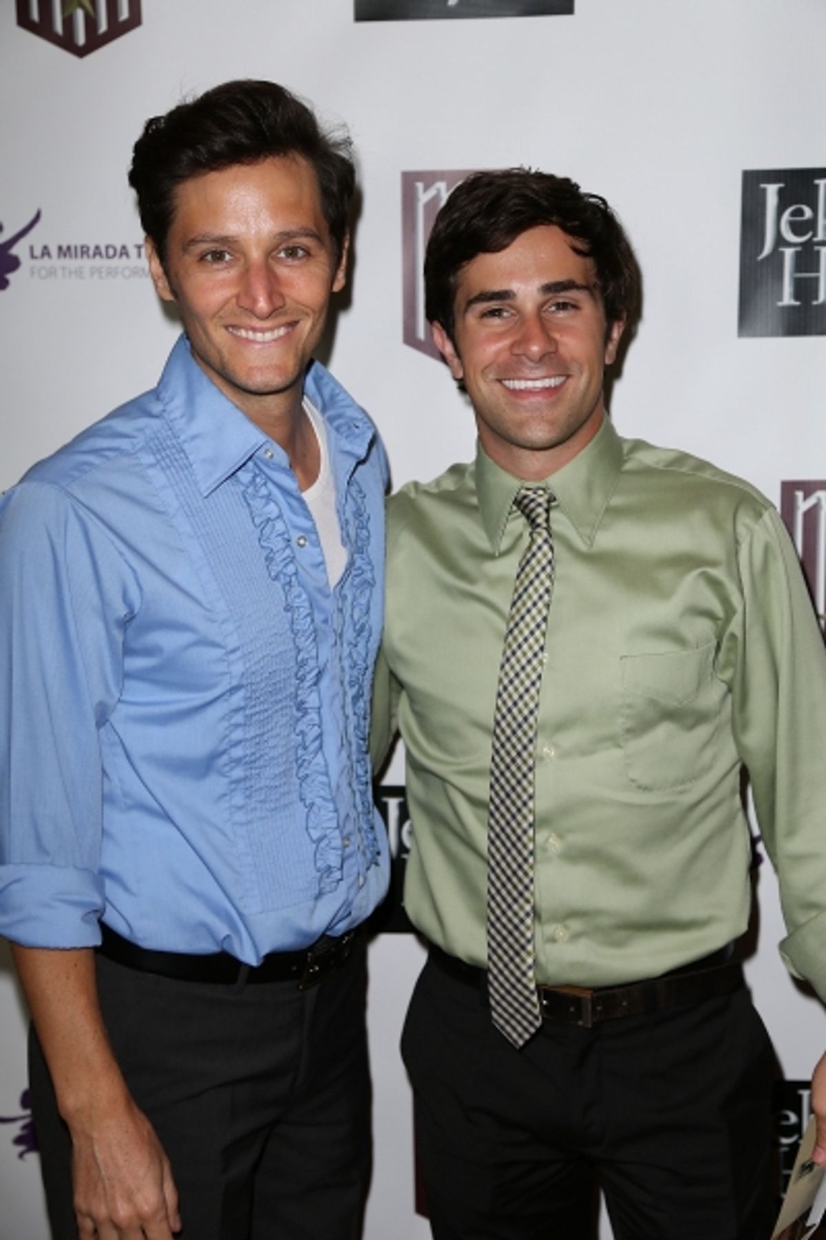  From left, Christina Barillas and Brett Ryback pose during the party for the opening night performance of 'Jekyll & Hyde' The Musical at the La Mirada Theatre for the Performing Arts on Saturday, Aug. 8, 2012, in La Mirada, Calif. (Photo by Ryan Miller/C at 