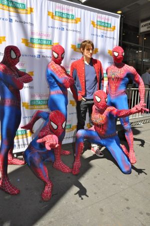  Reeve Carney and the cast of Apider-Man: Turn Off The Dark Photo