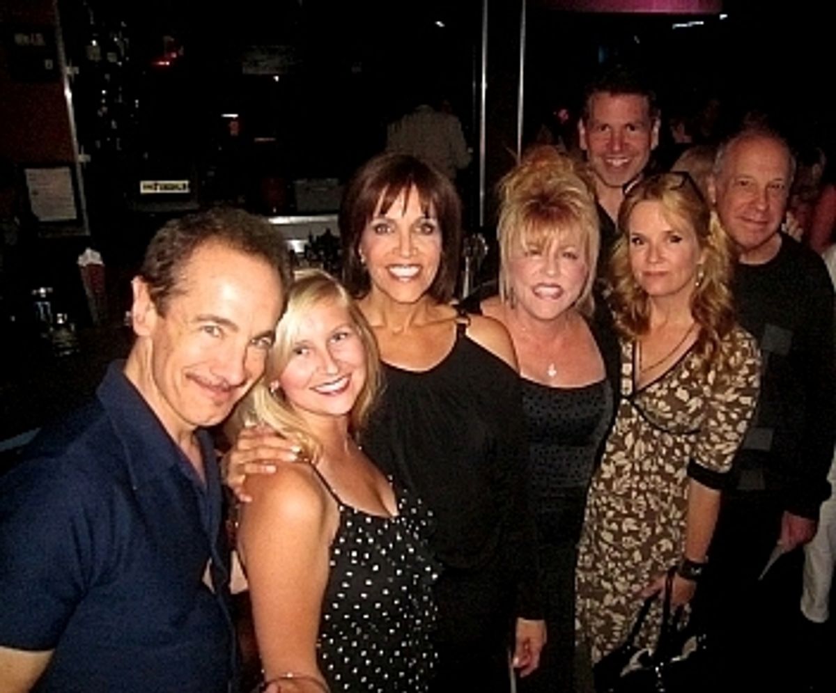  left to right: Jason Graae, Lindsay Ridgeway, Joan Ryan, Rita McKenzie, Lea Thompson, Michael Orland, Bruce Kimmel at 