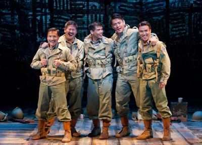  Telly Leung as Sammy Kimura (center) with (from left) Jon Jon Briones, Scott Watanab Photo