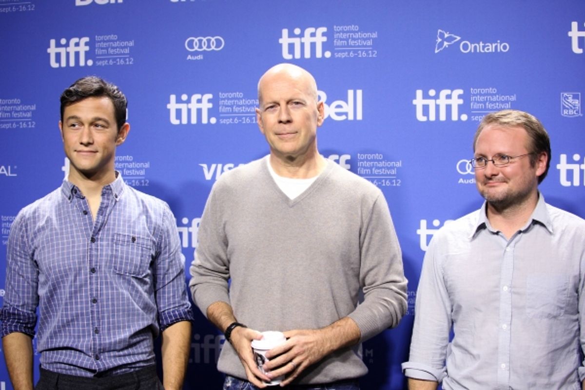  Joseph Gordon-Levitt, Bruce Willis and Director Rian Johnson at 