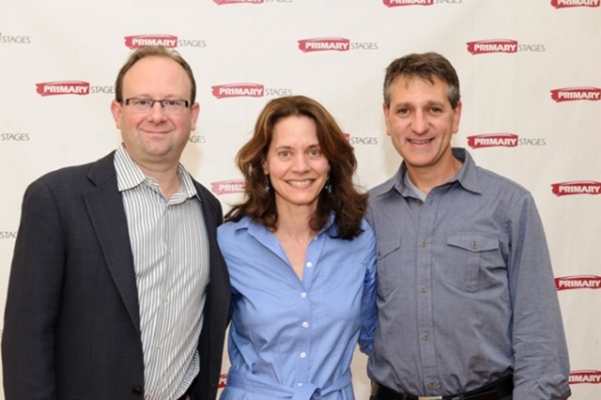  Primary Stages Artistic Director ANDREW LEYNSE (left) and Managing Director ELLIOT FOX (right) with DAISY FOOTE at 