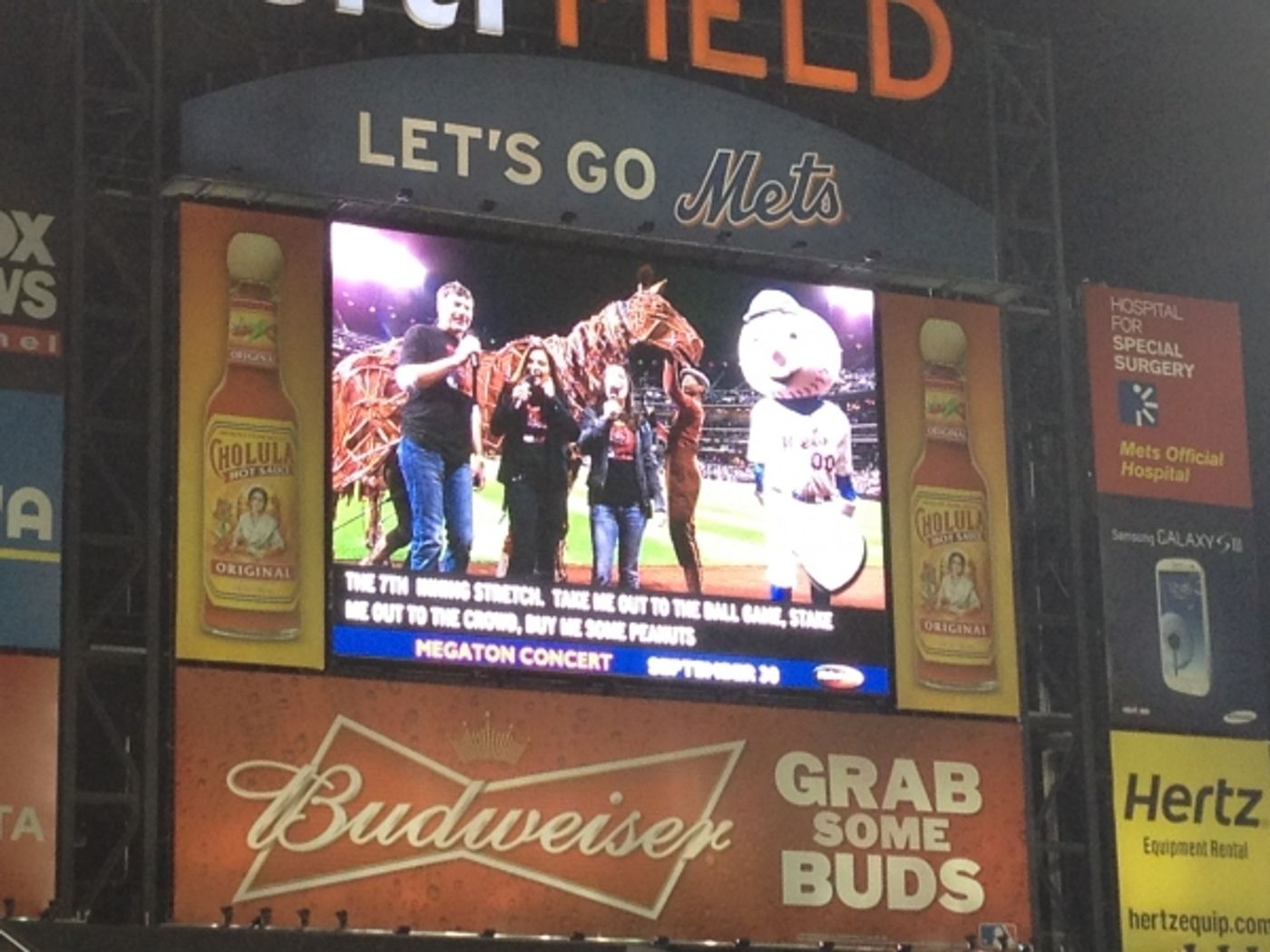 Photo Flash: WAR HORSE Cast Makes Appearance at Citi Field!  Image