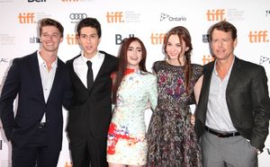 Patrick Schwarzenegger, Nat Wolff, Lily Collins, Liana Liberato and Greg Kinnear atte Photo